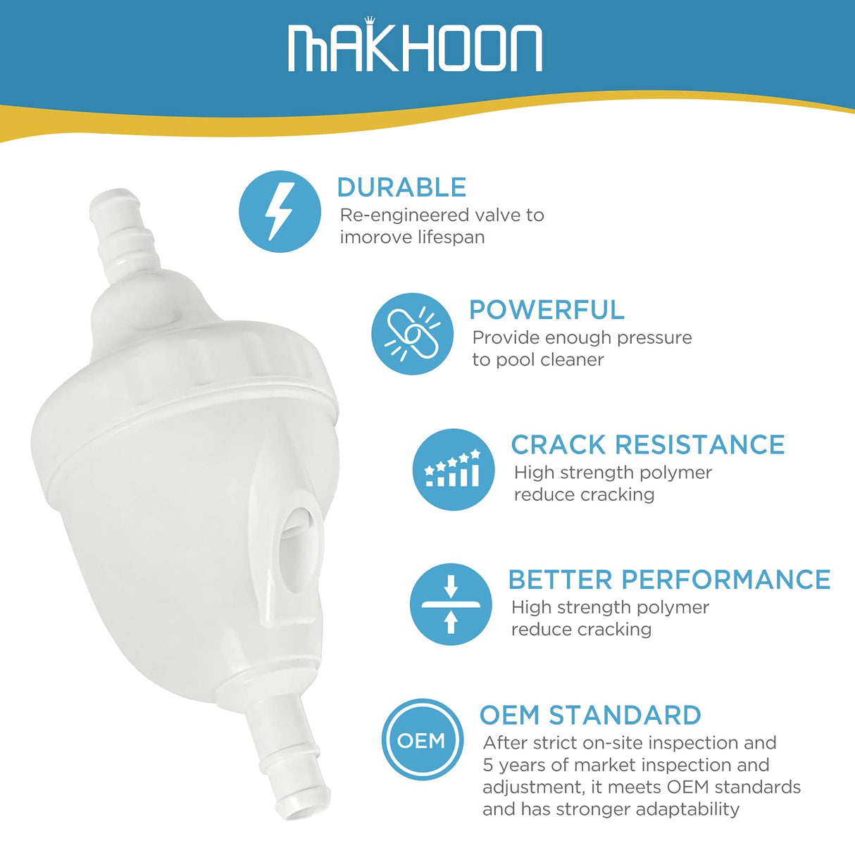 MAKHOON Upgraded G52 Backup Valve Replacement for Polaris Pool Cleaner Parts, Compatible with Polaris 180,280,380,480,3900 Pool Cleaner, The Valve Body has Been Reinforced,Longer Life Than Zodiac G52