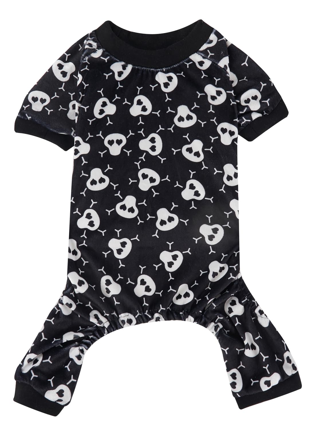 Lanyarco Skull Dog Halloween Costume Dog Pajamas Clothes, Skeleton Pet Costumes for Dogs Pajama Onesie PJS, Back 23" XLarge