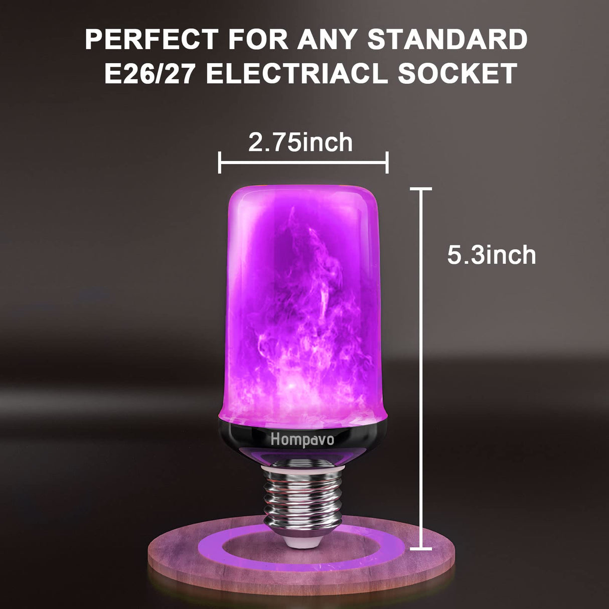 Hompavo 【Upgraded LED Flame Light Bulbs Halloween Decorations, 4 Modes Flickering Light Bulbs with Upside Down Effect, E26/E27 Flame Bulb for Christmas Party Home Indoor & Outdoor (4 Pack)