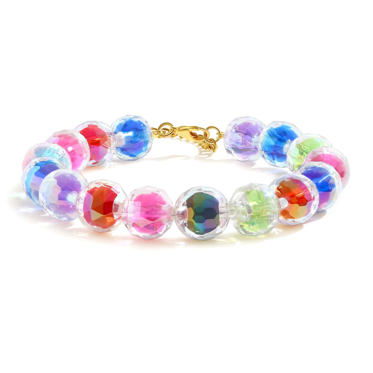 Adjustable Dog Necklace with Elegant Sparkling Colorful Crystal Pearl Beads,Perfect for Parties,Birthdays,Soft and Comfortable, Handmade (18 inches - 20 inches)