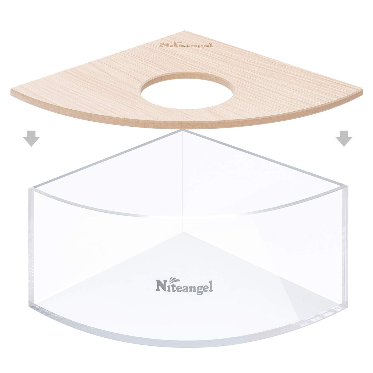 Niteangel Animal Sand-Bath Box: - Acrylic Critter's Sand Bath Shower Room & Digging Sand Container for Hamsters Mice Lemming Gerbils or Other Small Pets (Triangle, Burlywood)