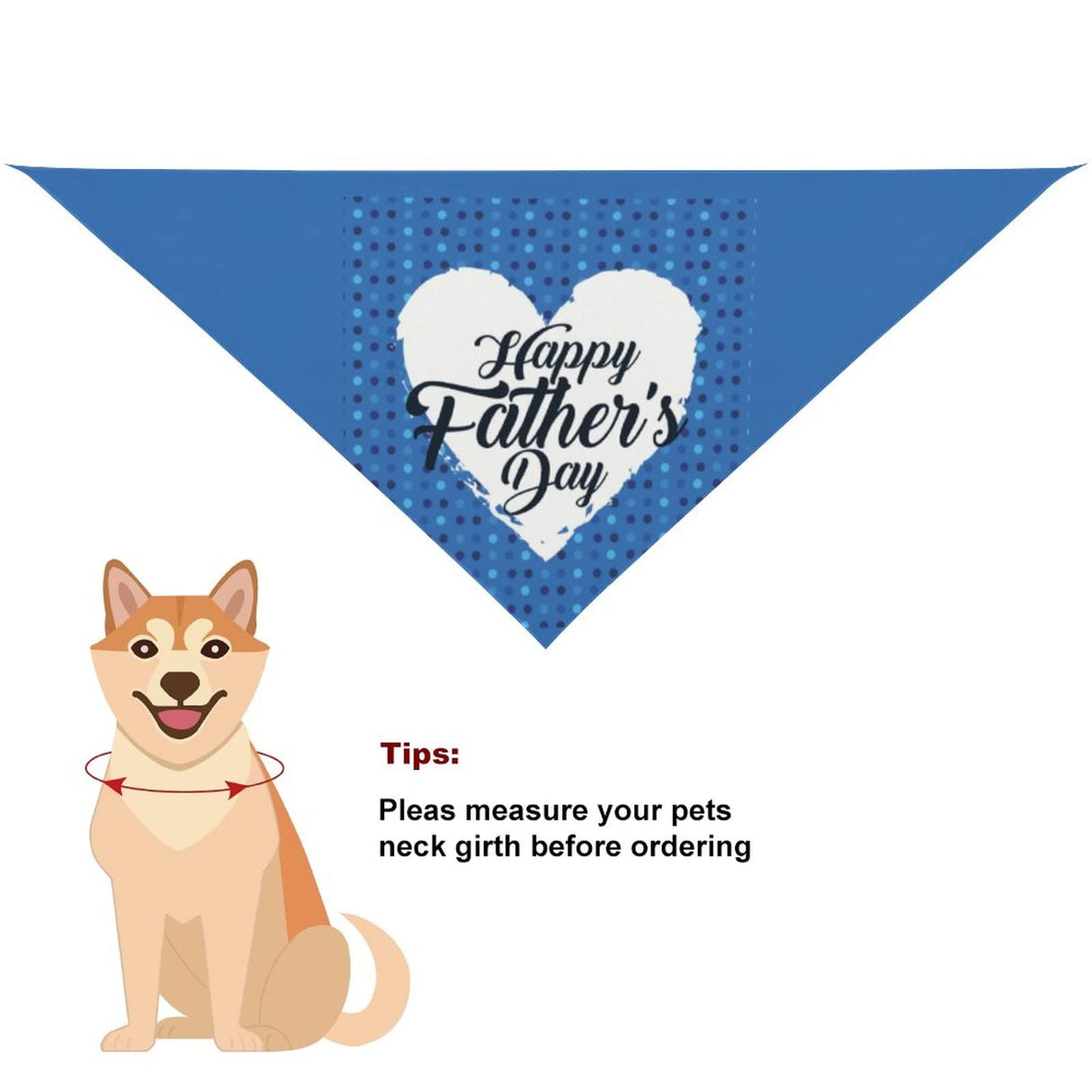 Happy Father's Day Dog Bandanas Pets Kerchief Reversible Triangle Bibs Scarf Outfits Accessories for Small to Large Dogs Cats