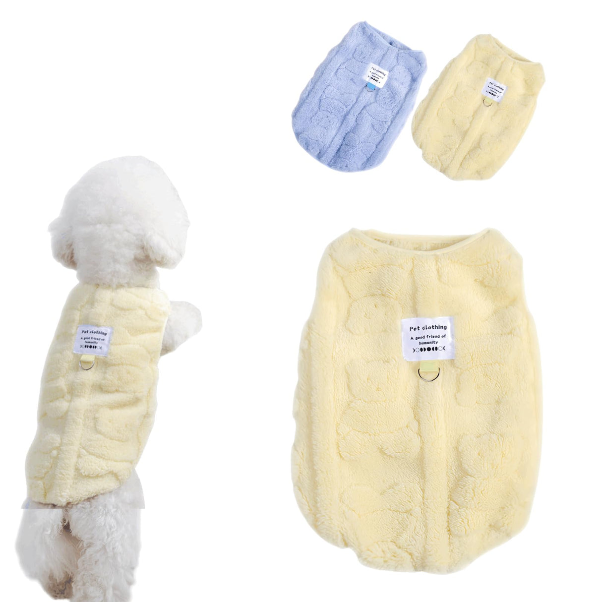 Warm Cat Apparel Cute Fluffy Cat Sweatshirt Cartoon Kitten Winter Coat Pullover Soft Skin-Friendly Knitwear (Small, Yellow2)