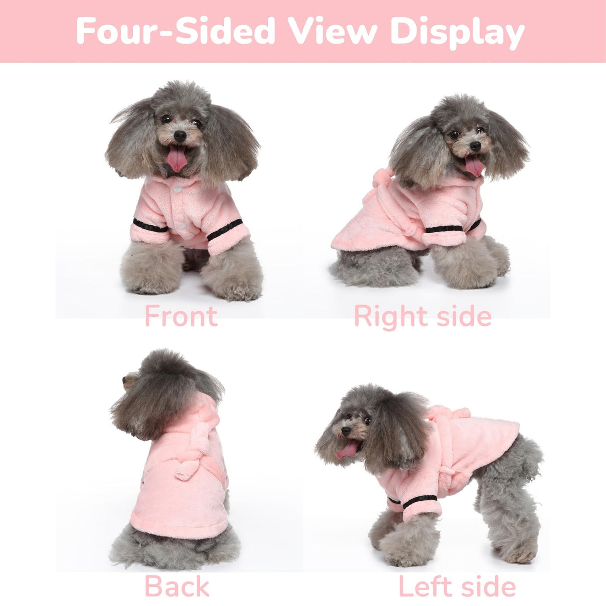 Petyoung Pet Bathrobe Dog Pajama Thickened Hooded Bathrobe Quick Drying and Super Absorbent Dog Bath Towel Soft Pet Nightwear for Puppy Small Dogs Cats