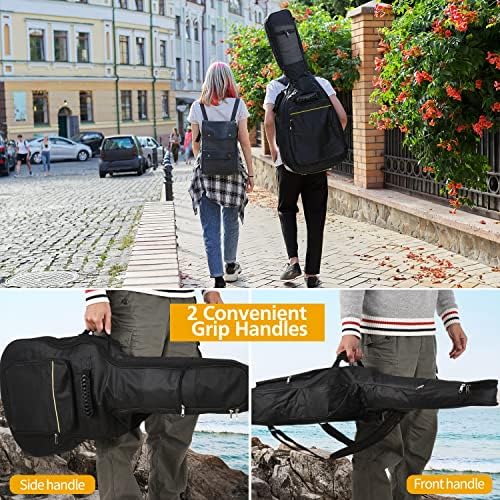 3pcs Guitar Accessories Kit, Guitar Gig Bag + Folding Guitar Stand + Adjustable Guitar Strap, for Acoustic Classical Guitar Bass Guitar