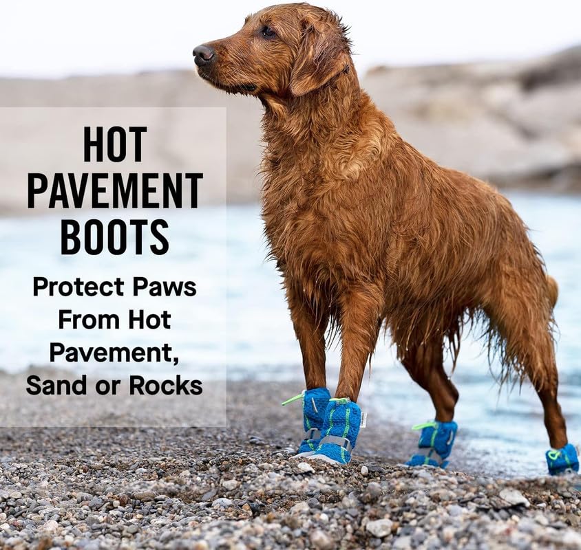 Canada Pooch Dog Boots for Hot Pavement - Dog Boots & Paw Protectors with Anti Slip Rubber | Water Friendly, Breathable Dog Shoes for Hot Days, Great for Dogs Neon Pink - Size 2