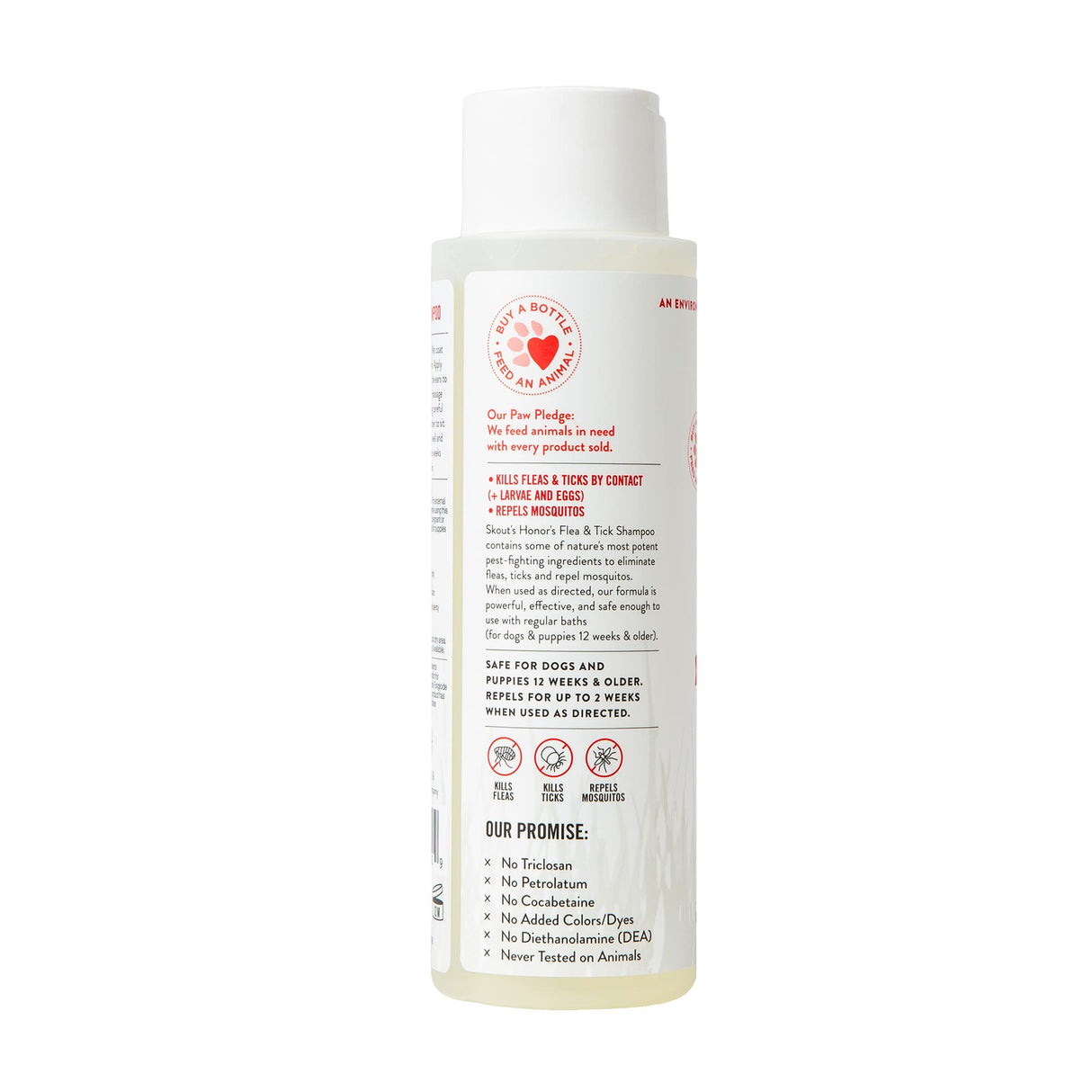 Skout's Honor Flea and Tick Shampoo for Dogs - Natural Peppermint & Cedarwood Formula, Helps to Protect from and Against Fleas, Ticks, and Mosquitos, 16 oz