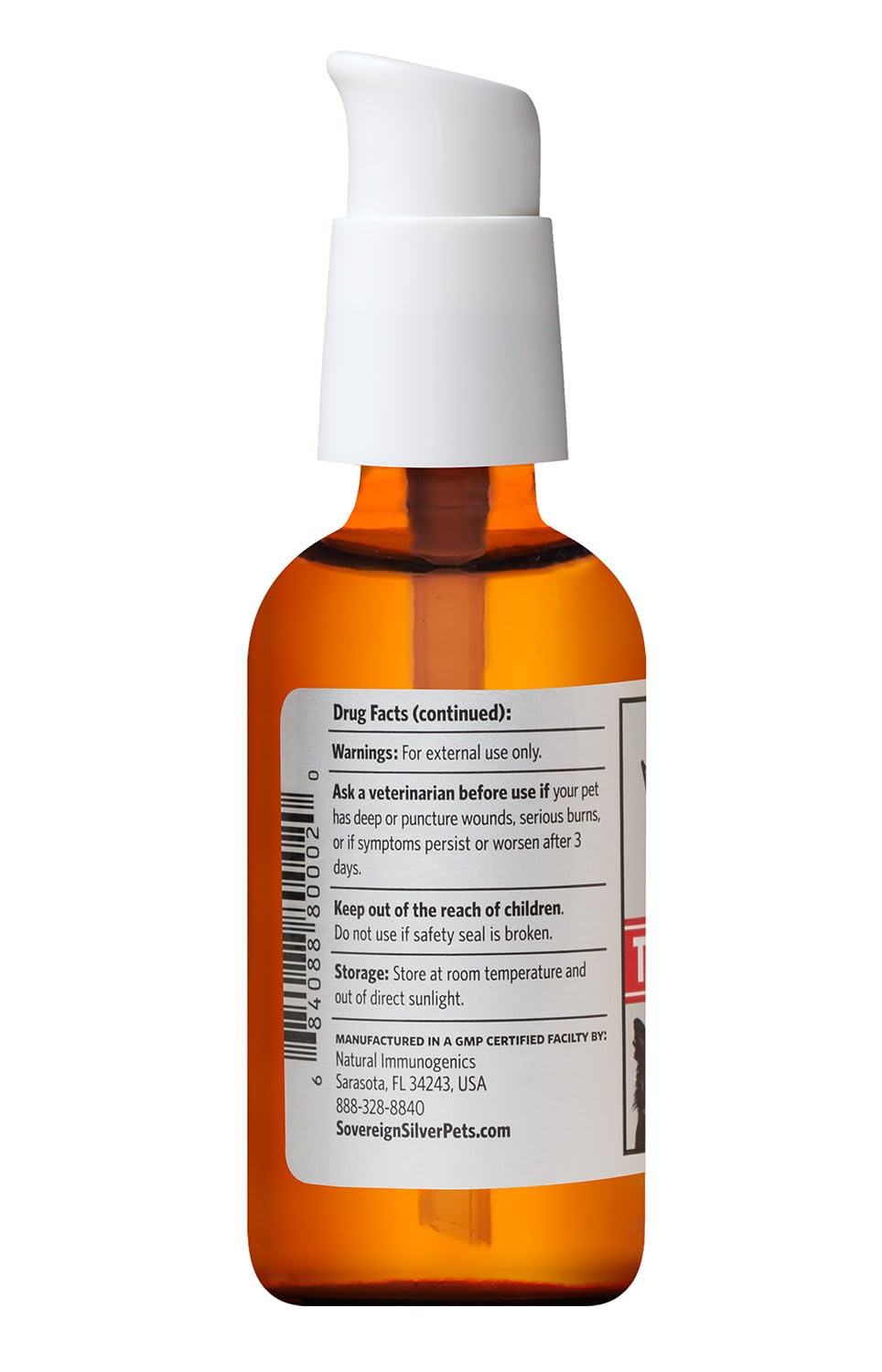 Sovereign Silver Pets First Aid Gel - Topical Skin Care Gel for Dogs and Cats with Pump, Argentum Metallicum - 2 fl oz (59mL)