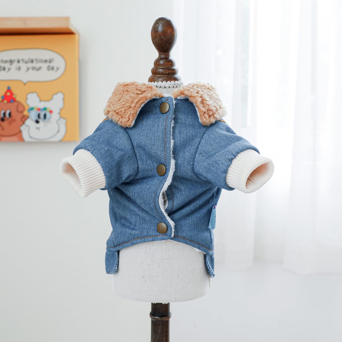 Dog Leather Jacket Fleece Lined Puppy Leather Coat Small Dog Winter Stylish Jacket Cold Weather Chihuahua Yorkie Warm Windproof Waterproof Coats Pet Christmas Holiday Birthday Dog Clothes