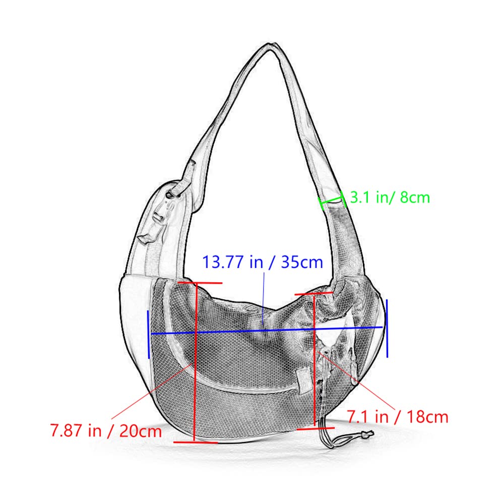 Kucehiup Pet Sling Carrier for Small Dogs Cats Breathable Mesh Travelling Hands-Free Puppy Backpack(Fits Approximately 3 lbs to 6 lb Pets)(Black)