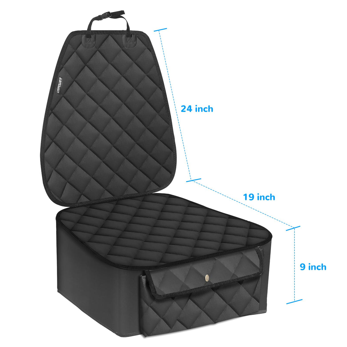URPOWER Dog Car Seat Cover for Front Seat, Waterproof Pet Car Seat Protector with Pocket & Elastic Skirt, Non-Slip Dog Bucket Seat Covers for Cars, Trucks & SUVs