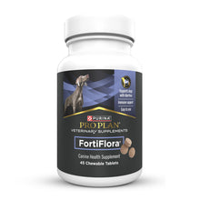 Load image into Gallery viewer, Purina Pro Plan Veterinary Supplements FortiFlora Probiotics for Dogs Chewable Tablets for Digestive Gut Health and Diarrhea - 45 ct. Canister