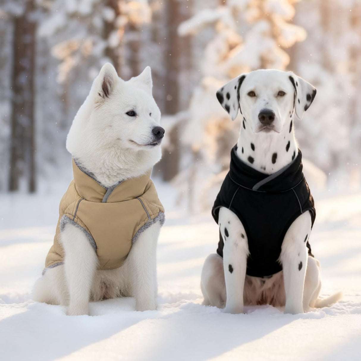 Yoochee Dog Coat, Warm Dog Winter Coat for Medium Dogs, Waterproof Jacket with Adjustable Buckle & Velcro, Reflective Turtleneck Cold Weather Coats, Pet Fleece Vest Snow Jacket (Brown, XXXL)