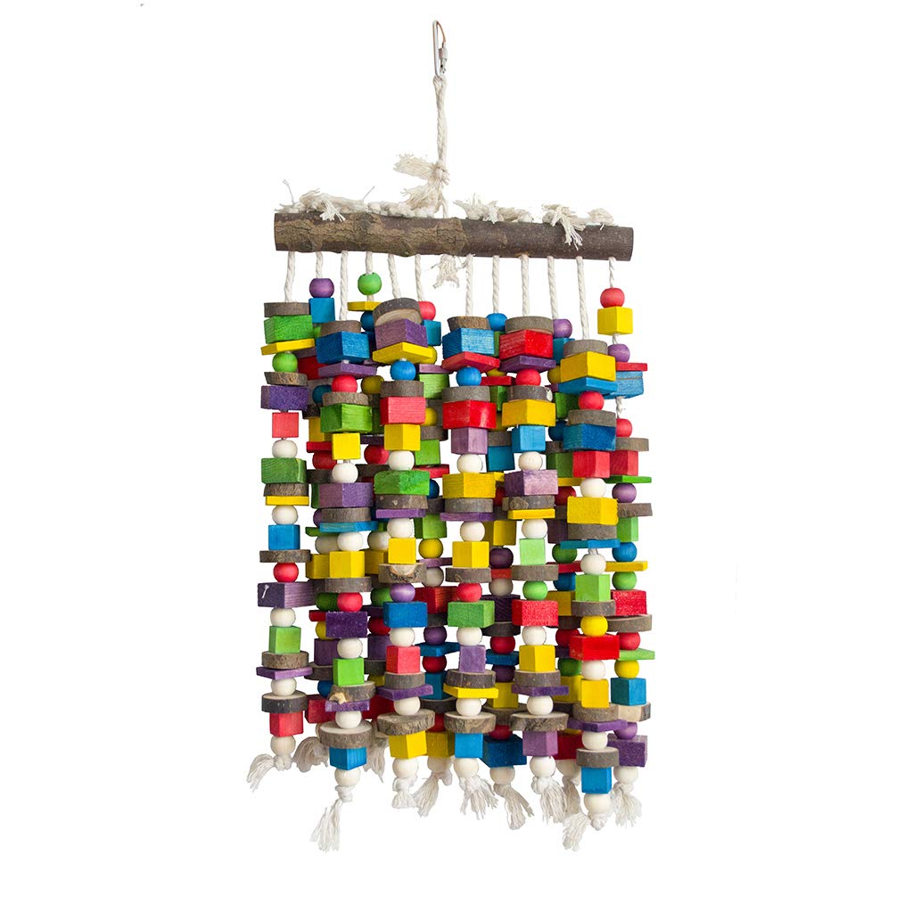 Deloky Extra Large Bird Parrot Chewing Toy-Multicolored Natural Wooden Blocks Bird Tearing Toys Suggested for Macaws Cockatoos,African Grey and a Variety of Amazon Parrots(X- Large)