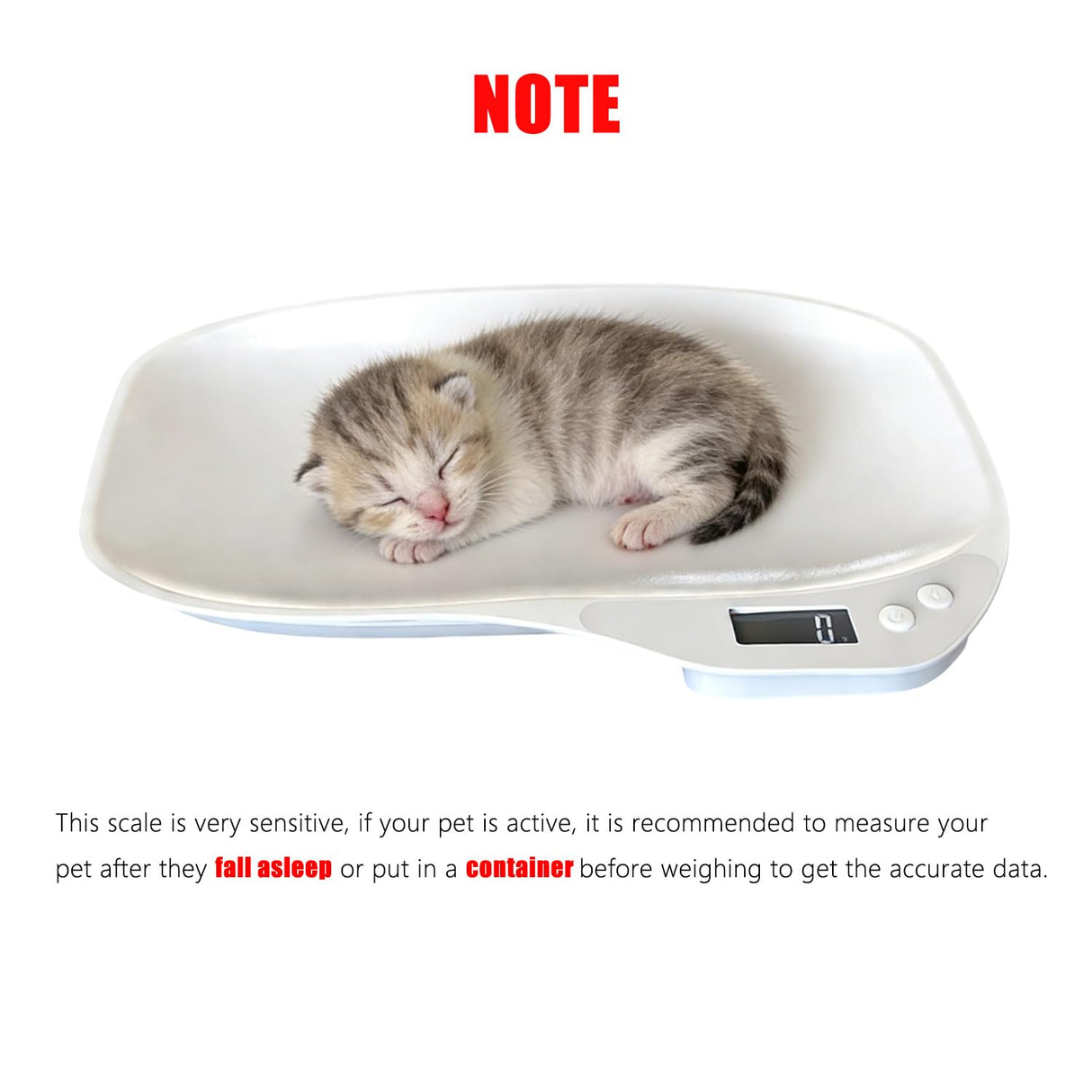 HMRCYTE Small Animal Digital Scale, Pet Scale with LCD Display, Puppy Scale, Electronic Kitchen Food Scale, (Max 33lbs),14 x 10 inches, for Weighing Kitten, Puppies, Hamster, Newborn Pets (White)