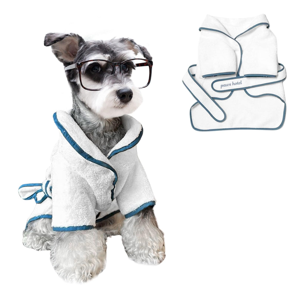 Dog Bathrobe for Drying Dogs, Hooded Dog Towel Doggie Robes Dog Bath Robe, Microfiber Fast Drying Absorbent Pet Towel for Cat Puppy Small Medium Dogs (Bathrobe,S)