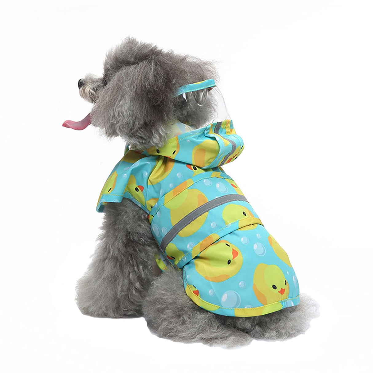 IOICYBF Dog Raincoat Hooded, Reflective Dog Slicker Poncho Adjustable Waterproof Lightweight Rain Jacket for Dogs,Duck,XXL