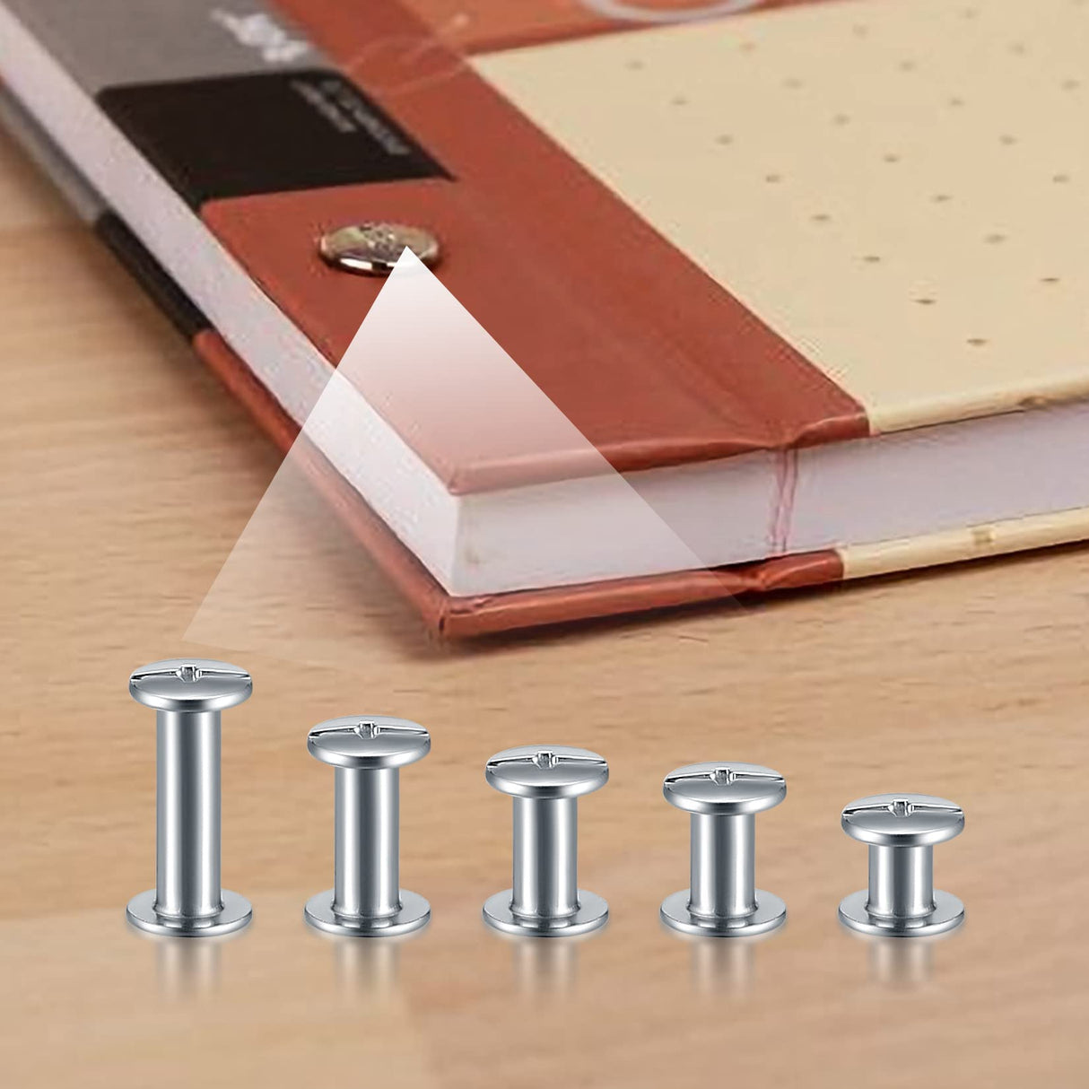 160 Pcs Chicago Screws and Extention Posts, Chicago Scrapbook Extension Posts and Screws, M4 M5 Photo Albums Book Phillips Binding Screws and Posts for Leather Saddles Purses Belt Scrapbook
