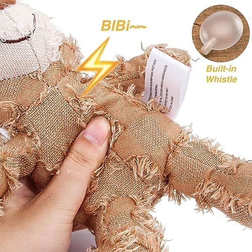 Dog Companion for Heavy Chewers- Indestructible Robust Bear Dog Toy, Resistant Squeaky Dog Toys for Heavy Chewers, Unbreakable Stuffed Plush Dog Toys for Aggressive Chewers (E-Navy+Purple)