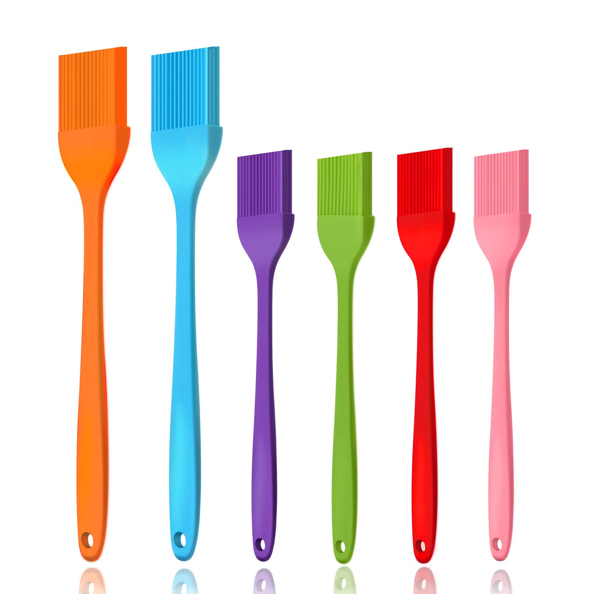 6 PCS Silicone Basting Brush, Upgrade Pastry Brush,Heat Resistant Silicone Brushes, Premium Cooking Brush for Sauce Marinade Meat Glazing, Oil Brush for BBQ Kitchen Cooking Baking and Grilling