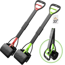 Load image into Gallery viewer, 33" Pooper Scooper 2 Pack, XL Tall Handle No Touch Dog Pooper Scooper for Large Small Dogs, Durable Spring & Lightweight, Large Pooper Scooper for Dogs Heavy Duty, Foldable Dog Poop Pick Up Tool