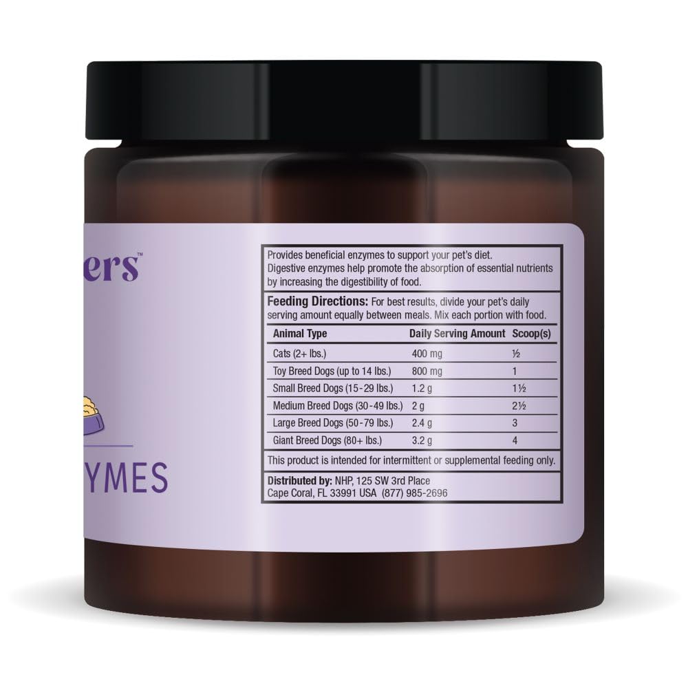 Bark & Whiskers Digestive Enzymes - Supports Kibble Digestion - Veterinarian Formulated - for Dogs & Cats - Non-GMO - 4.23 oz (120 g) - 150 Scoops