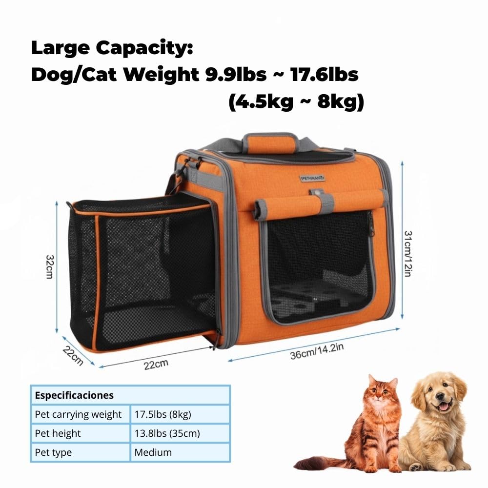 New Dog Bike Basket - Premium Dog Basket for Bike, Secure Pet Basket for Rides with Safety Strap, Dog Carrier Backpack Carrier with Dog Bowl by Luniko Shop (Orange)