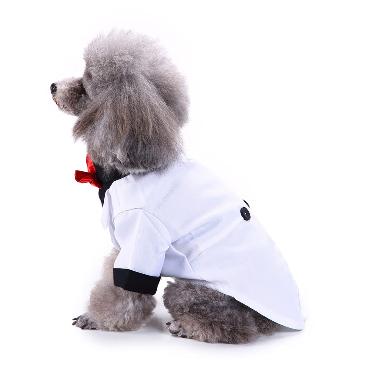 Black, White, Blue Dog Shirts for Wedding, Puppy Tuxedo, Dog Formal Wear, Doggie Tux, Suit and Tie Costume White Small