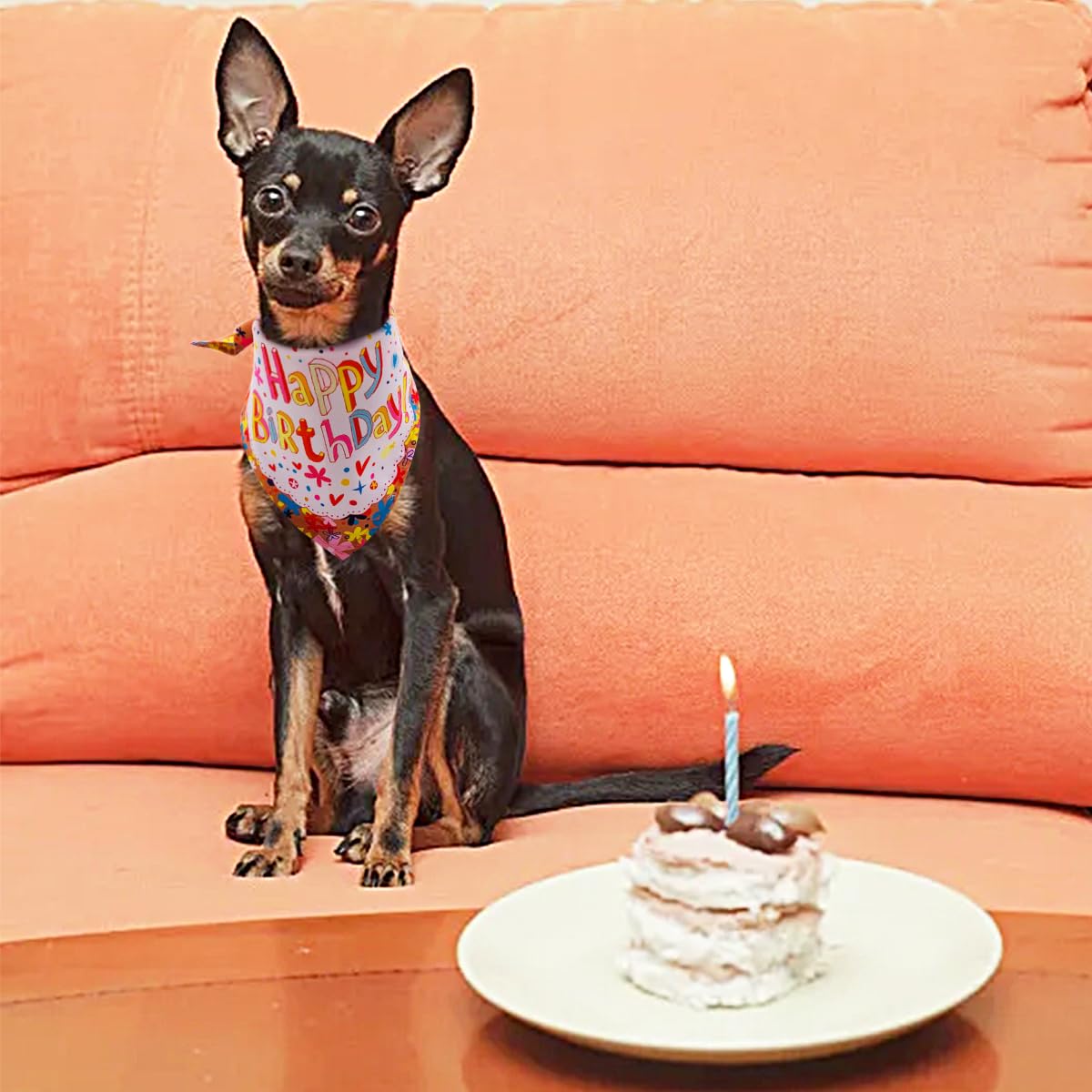 JpGdn 30PCS/Pack 33Inch Dog Birthday Bandanas Bulk Party Bandanas for Large Extra Large XL XXL Breed Dogs Stitching Hemming Selvedge Sewing Scarves Grooming Accessories Costume