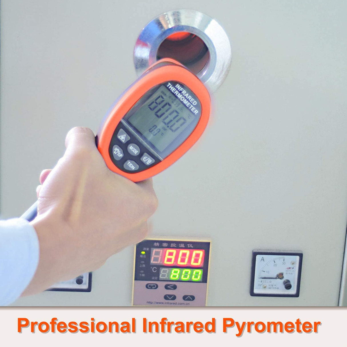 BTMETER BT-1500 Pyrometer 30:1 Industrial Laser Thermometer Gun, -58β to 2732β Non Contact High Temp Infrared Thermometer Digital IR Temperature Gauge Orange(NOT for Human Temp Test)