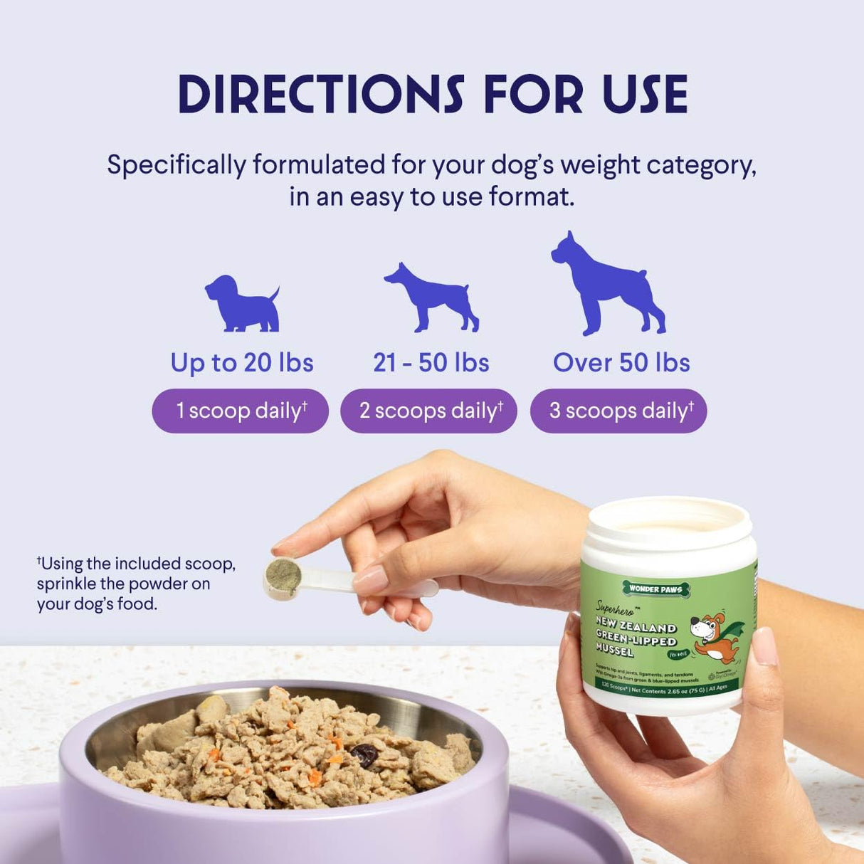 Premium Green Lipped Mussels for Dogs – Pure New Zealand Green Lipped Mussel Powder with Blue Lipped Mussels for Dogs – for Hip and Joint Flexibility, Mobility, Strength, Tendons and Muscles – 2.60oz