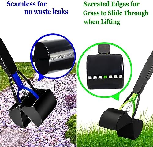 2-Piece ofPooper Scooper for Large Small Dogs Heavy Duty, Long Handle Poop Scoop for Yard, Grass, Gravel, Dog Poop Grabber with High Strength Material and Durable Spring