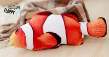 Load image into Gallery viewer, Orange Clown Fish FloppyFishDogToy.com