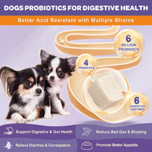 Load image into Gallery viewer, NATURE TARGET Probiotics for Dogs, 6 Billion Freeze Dried Dog Probiotics with Prebiotics & Enzymes, Vitamins, Omega 3, for Digestive & Gut Health, Itch Relief, Reduce Diarrhea, 120 Bites