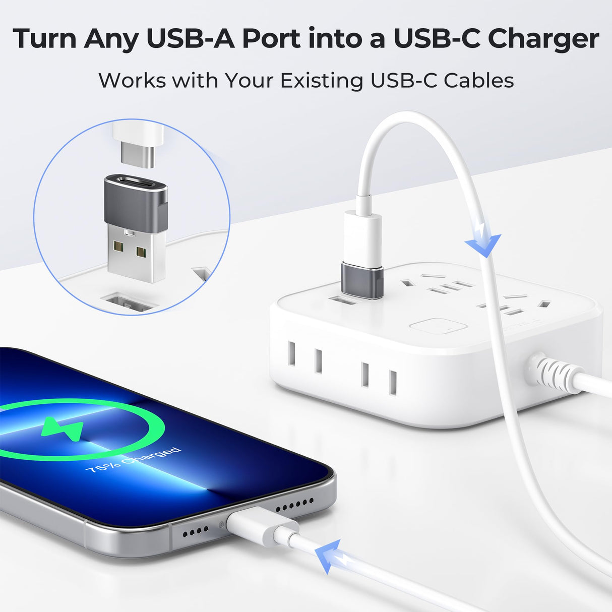 USB to USB C Adapter,USBC Female to USB A Male Adapter,Type C Converter Charger for iPhone 17 17e Pro Max,16 15,Apple Watch iWatch S11 S10 SE,AirPods 3,iPad mini Air,Samsung Galaxy S25 S26
