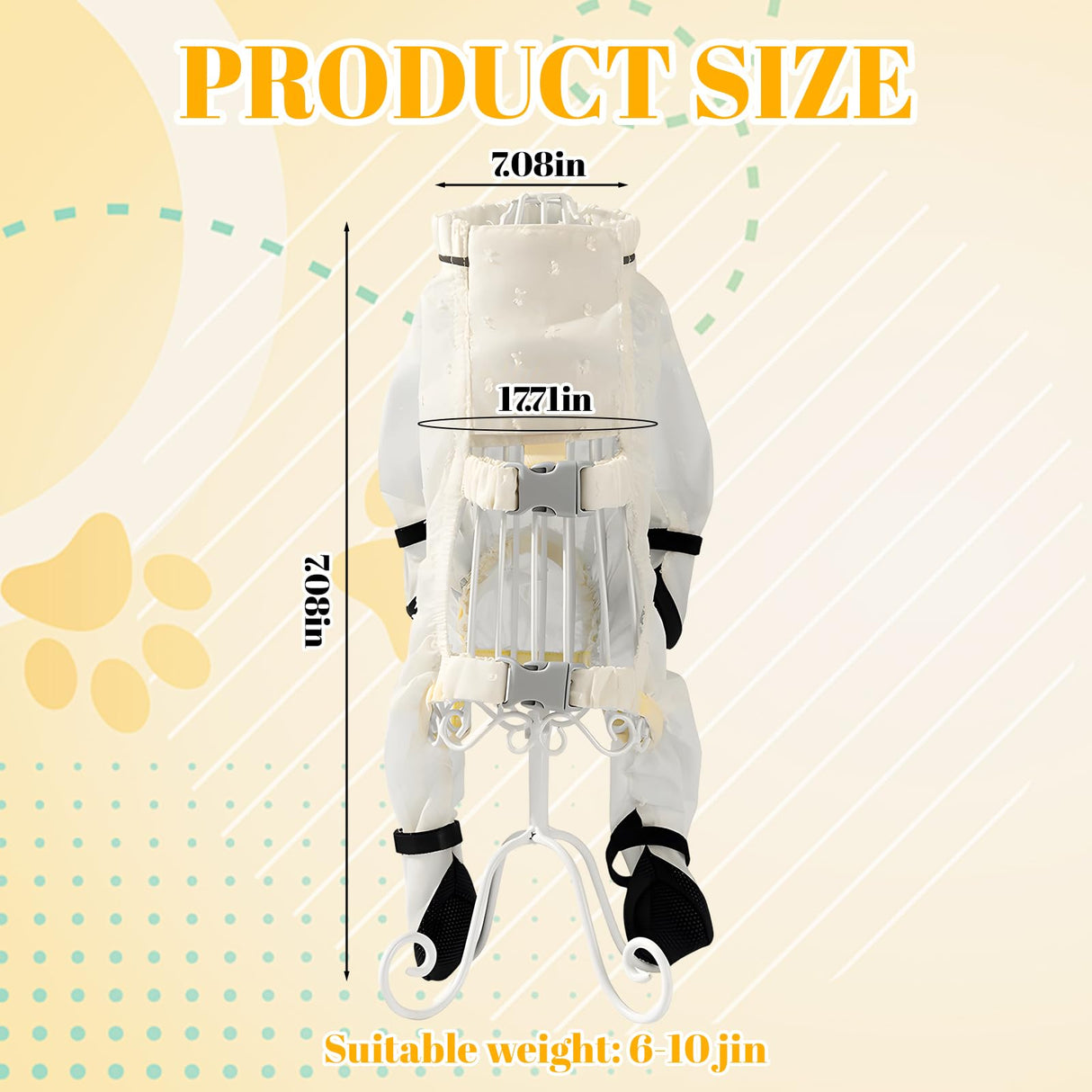 Anti Dust Pants with Shoes for Dogs, Dog Suspenders Boots, Waterproof Protective Dog Clothing, Medium Size, Jacquard Chiffon Waterproof Coated Fabric