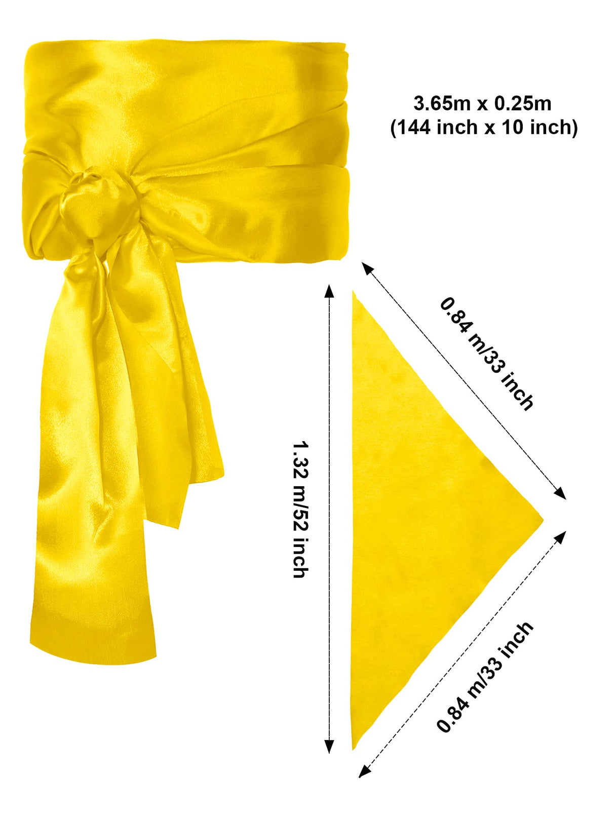 SATINIOR Halloween Pirate Costume Men Women Pirate Head Scarf Hat Accessories Pirate Sash Belt Bandana Waist Belt(Yellow)