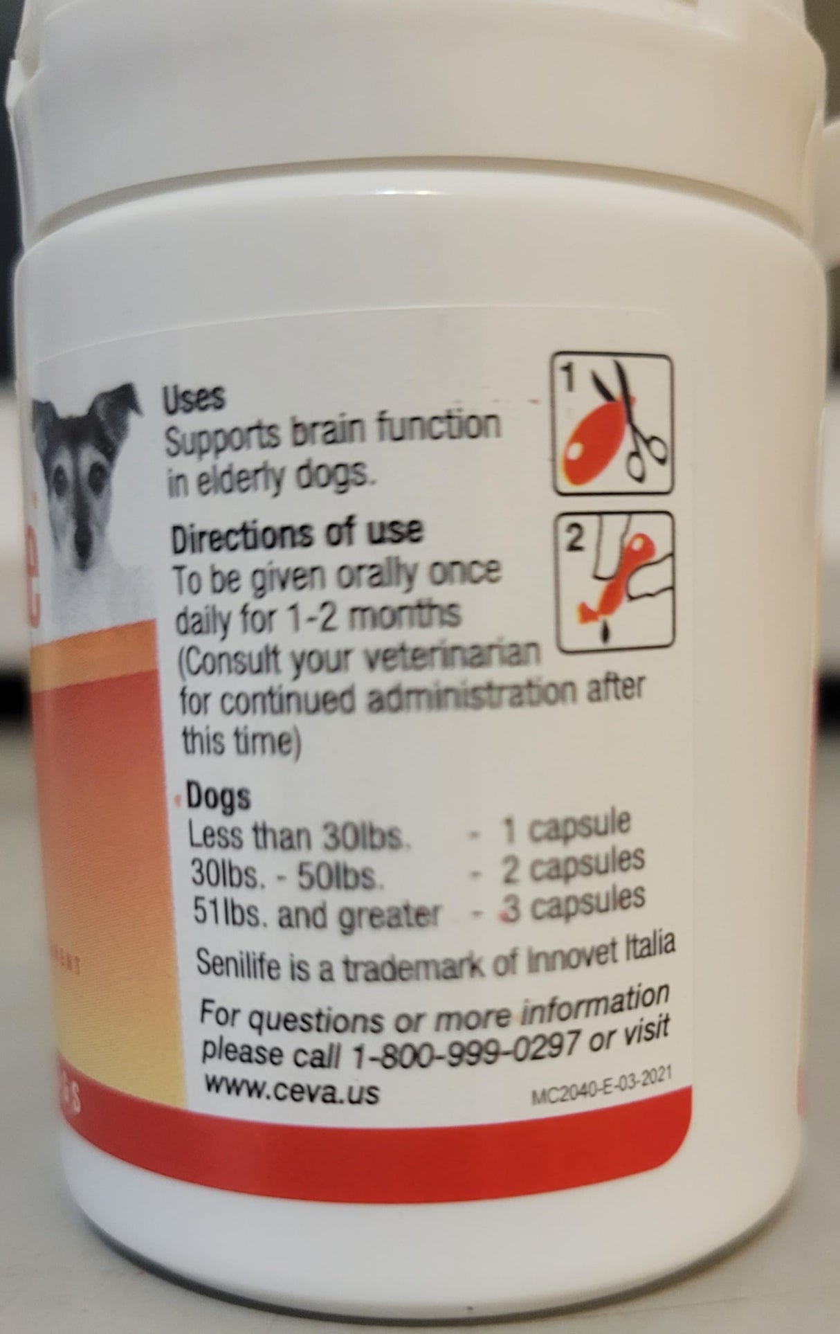 SEGMINISMART CEVA Animal Health D59010B Senilife Nutritional Supplement for Elderly Dogs- 30 capsules/ box