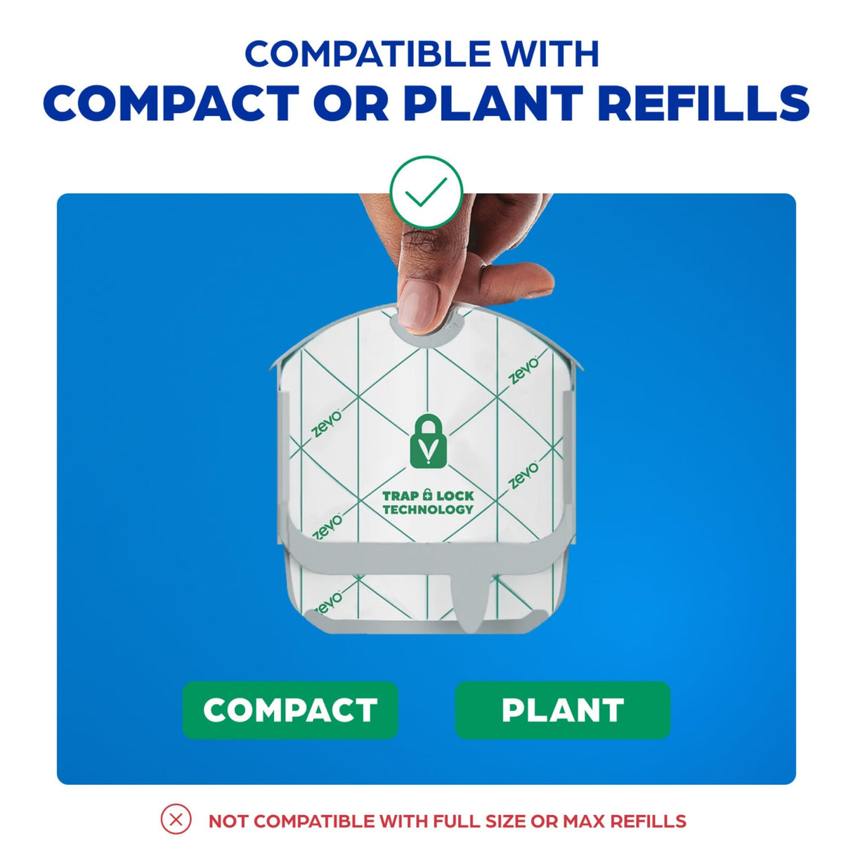 Zevo Compact Flying Insect Trap Kit with Refill Cartridges - Plug-in Indoor Bug Catcher for Gnats, House & Fruit Flies - Blue + UV Light Technology, No Odor, No Mess (1 Plug-in Device + 3 Cartridges)