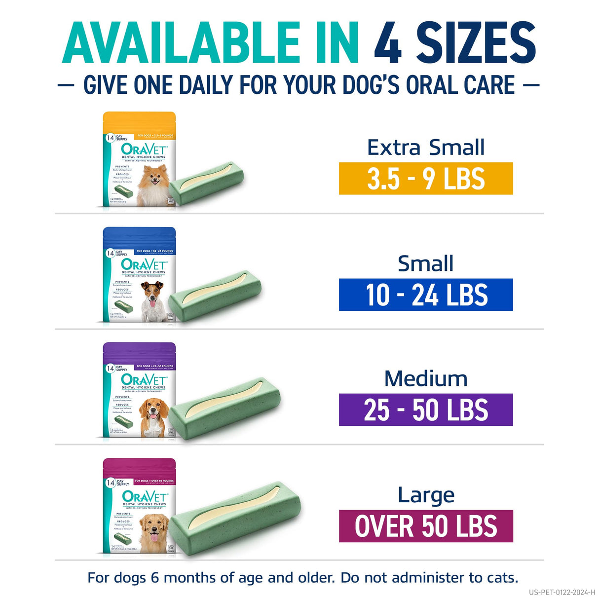 ORAVET Dental Chews for Dogs, Oral Care and Hygiene Chews (Large Dogs, Over 50 lbs.) Pink Pouch, 30 Count (Pack of 1)