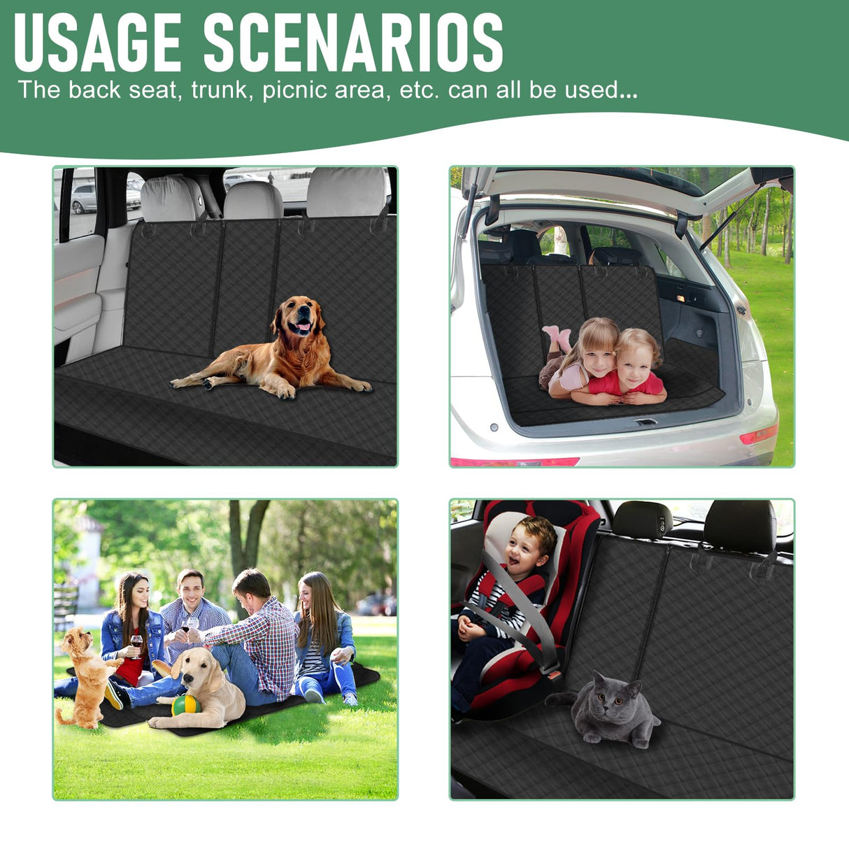 Flibaluly Dog Car Seat Cover for Back Seat,Back Seat Pet Cover for Dogs,Protects Against Fur,Mud & Scratches for Cars & SUVs,Backseat Cover for Dogs in Car