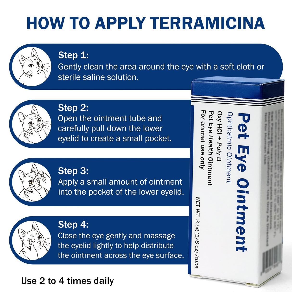 PKperekond Pet Eye Cream for Cats, Dogs, Cattle, Horses, Sheep, Birds and Kitten, Puppies, 1/8 oz (3.5 g) - 1 Tube