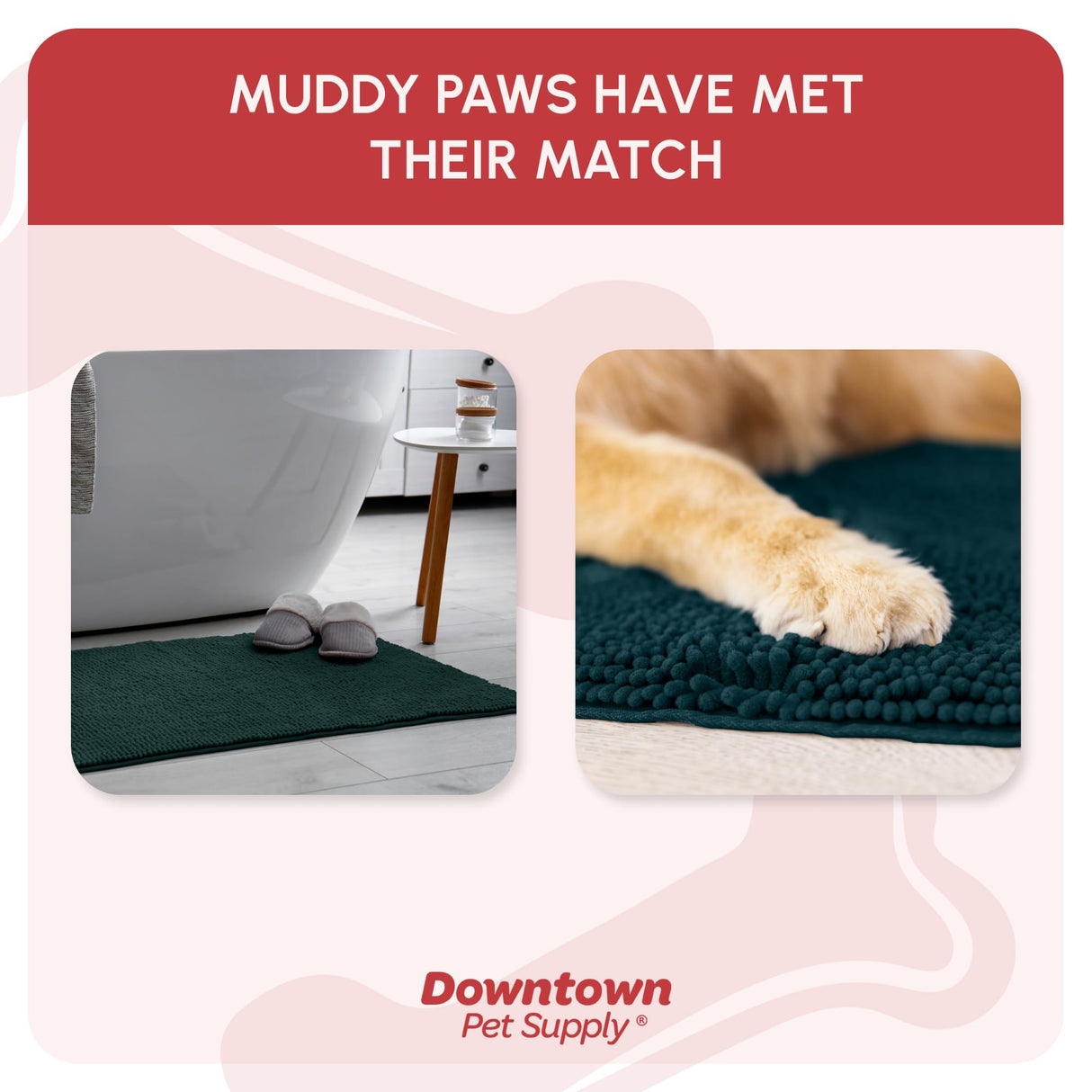 My Doggy Place Dog Mud Mat, 36" x 26" Teal – Thick Microfiber Entry Rug for Snow, Mud & Salt – Absorbent, Quick-Dry, Washer-Safe & Non-Slip, Large