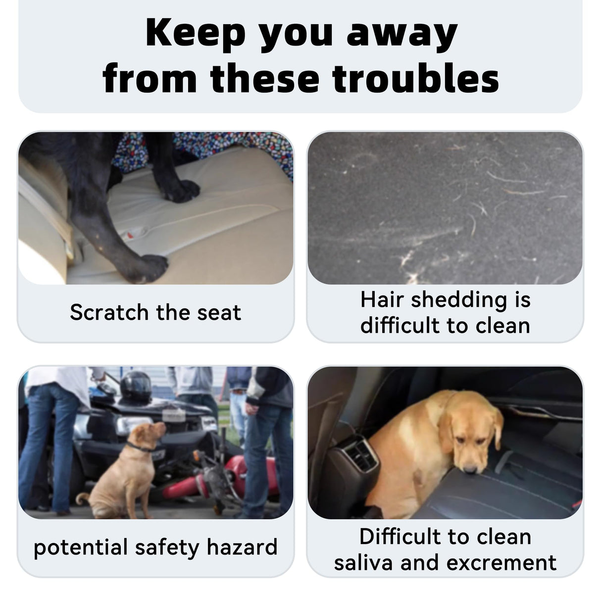 Alieemo Dog Car Seat Cover for Back Seat, Nonslip Waterproof Bench Seat Pad, Durable Pet Backseat Protector Compatible for Armrest & Seat Belt, Universal for Most Cars (Black/Orange)