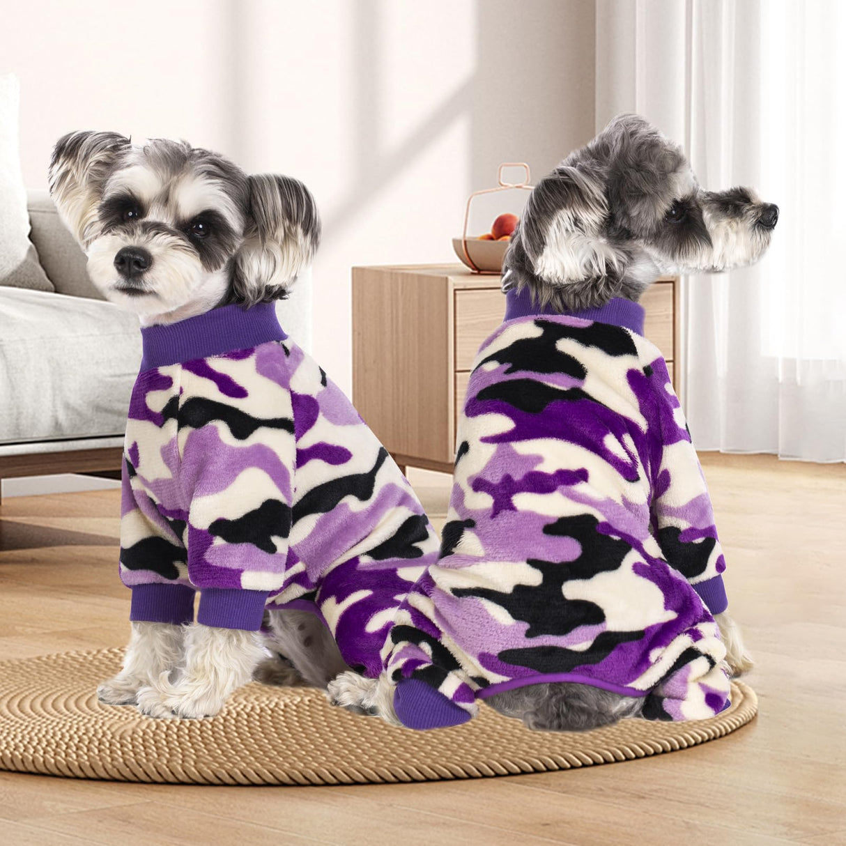 Dog Pajamas for Small Dogs, Camo Winter Dog Onesie, Warm Velvet Puppy Jumpsuit, Doggies Bodysuits, Girl Boy Dog Winter Clothes for Chihuahua, Yorkie, Teacup, Schnauzer, Cold Weather Dog Apparel