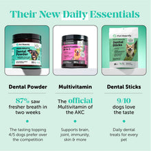 Load image into Gallery viewer, Dental Health Fresh Sticks – Dog Dental Treats & Chews for Oral Care – Dental Sticks for Dogs to Freshen Breath, Remove Tartar & Plaque, Support Gum Health & Bright Teeth Dog Oral Supplement – 16 Ct