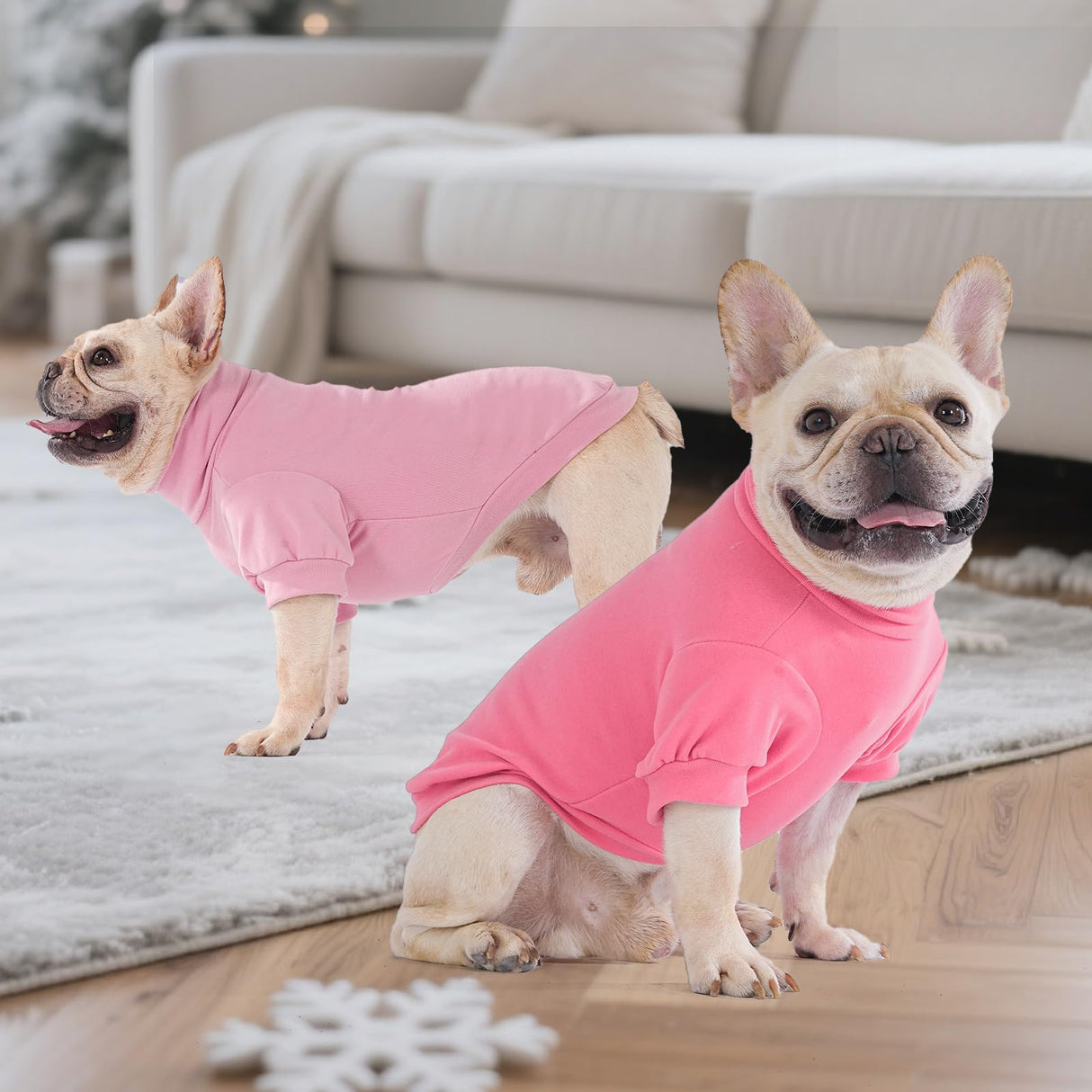 KOOLTAIL Valentine's Day Dog Sweater for Small Dogs, 3 Pack Fleece Puppy Shirt Turtleneck Pullover Clothes with Love Heart Partten, Fuzzy Soft Warm Pet Winter Cold Weather Coat, Girl Boy, Pink S