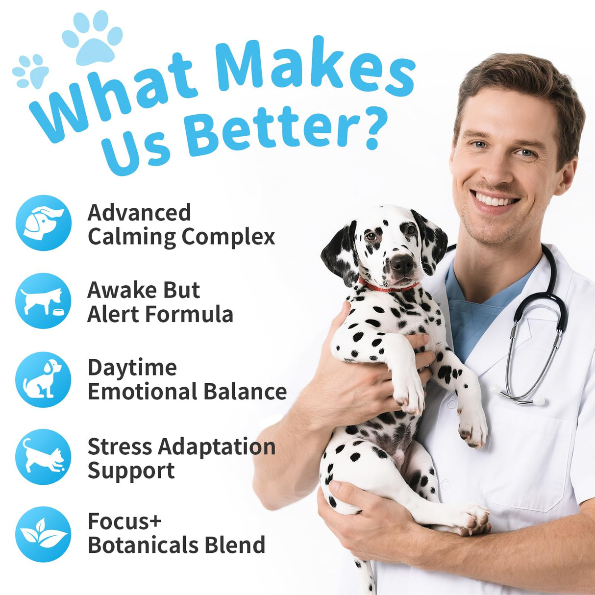 POPPAW Calming Chews for Dogs – Calming Treats for Anxiety, Stress, Separation, Travel & Thunder, Non-Drowsy Alternative to Melatonin, Calm & Focus with Chamomile & Ashwagandha, Bacon Flavor, 90Ct
