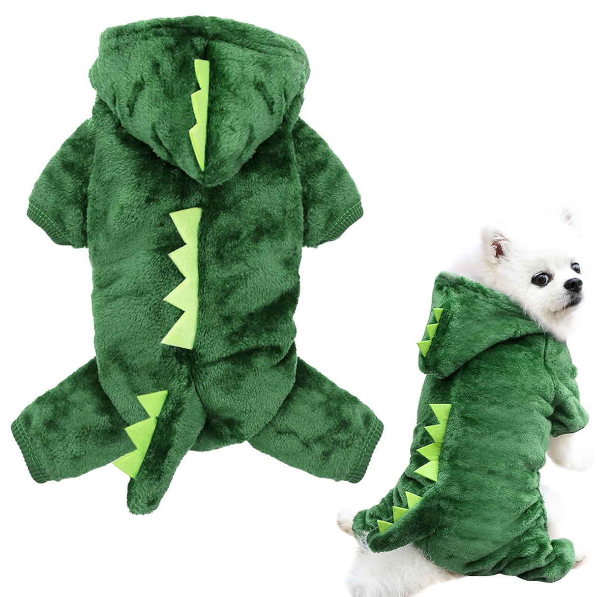 Idepet Dinosaur Dog Costume Clothes for Small Dogs Pet Halloween Costume Puppy Clothing Cats Outfits Funny Apperal(Green,XXL)