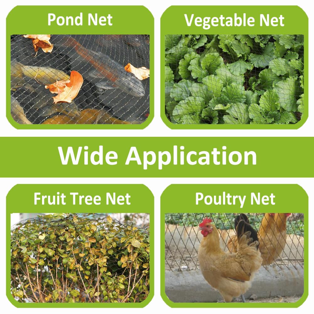POYEE 25 x 50 FT Bird Netting for Garden Woven Mesh Garden Netting for Plants, Vegetable, Fruit Trees, Blueberry Bushes, Strawberries Against Birds, Deer, Squirrels and Other Animals